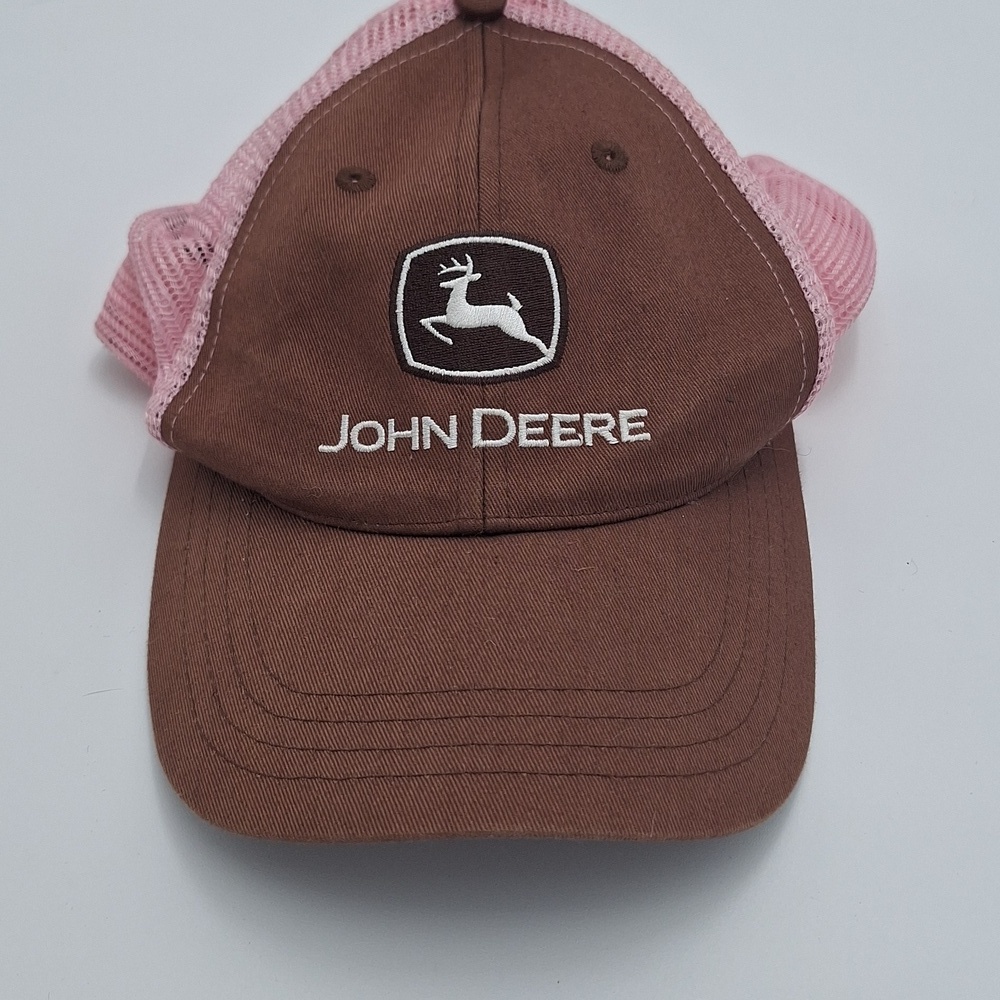John Deere Brown and Pink Mesh Trucker Hat
